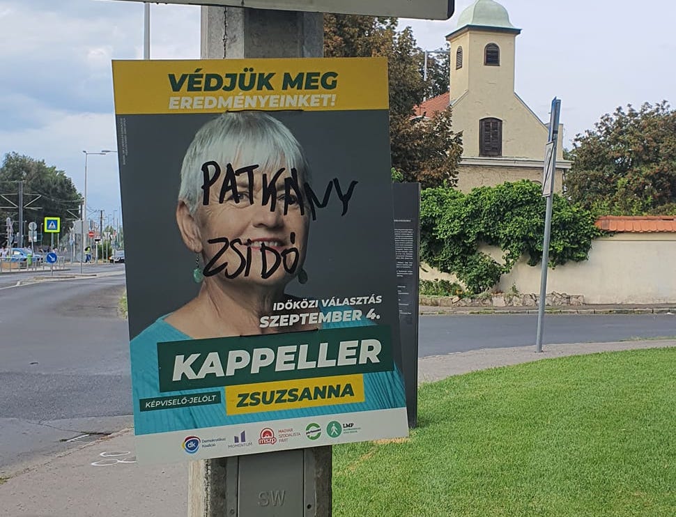 Patkány zsidó – írták egy ellenzéki jelölt választási plakátjára